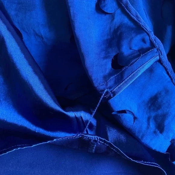 ANTONIO MELANI | Women Royal Blue Silk Nilda Fit&Flare Laser Cutout Dress Size 6 - Picture 9 of 11